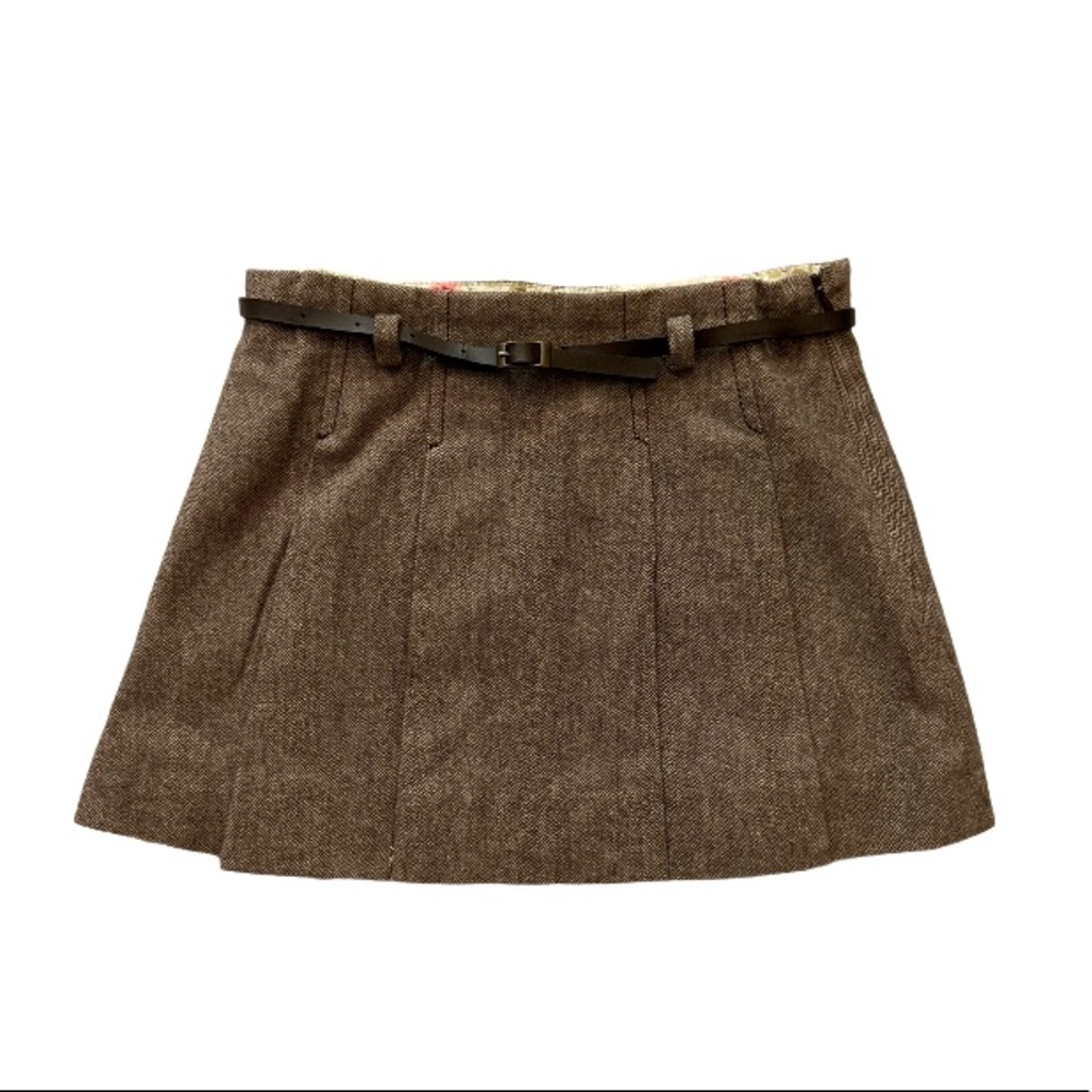 Zara NWOT Girls Brown Pleated Skirt - size 3/4